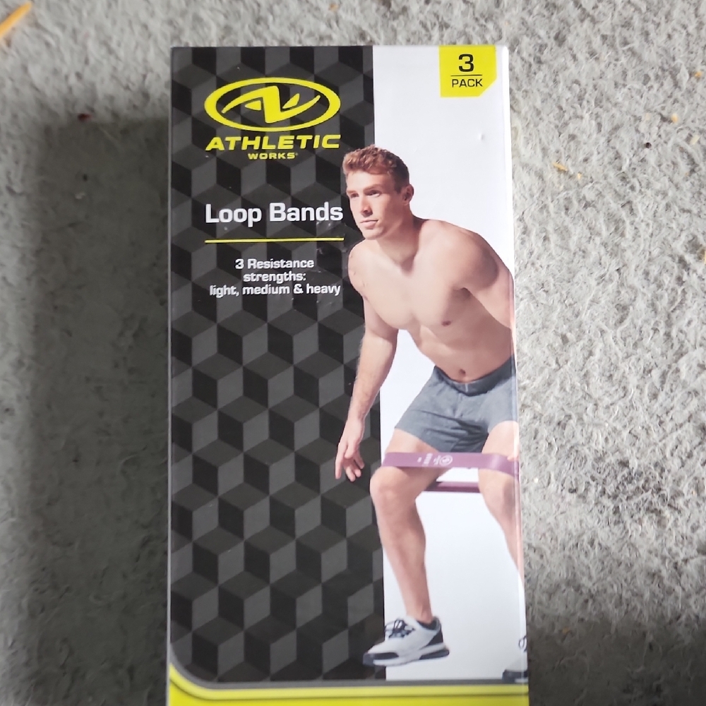 Athletic Works Loop Bands Set - Black, Gray, Yellow